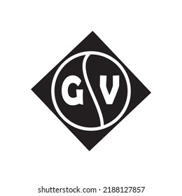  GV creative circle letter logo concept. GV letter design.
