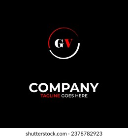 GV creative modern letters logo design template