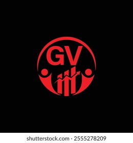GV Financial logo design template, GV Financial logo
