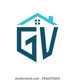 GV House Logo Design Vorlage. Letter GV Logo für Immobilien, Baugewerbe oder andere häusliche Angelegenheiten