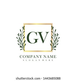 GV Initial beauty floral logo template