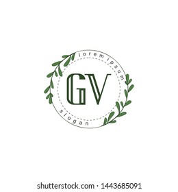 GV Initial beauty floral logo template