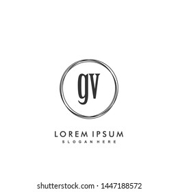 GV Initial beauty monogram logo vector