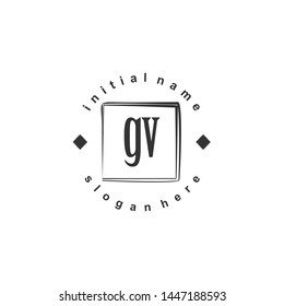 GV Initial beauty monogram logo vector