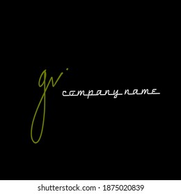 gv initial handwriting black background