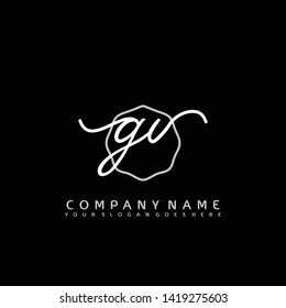 GV Initial handwriting logo concept