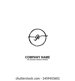 GV Initial handwriting logo template vector
