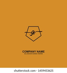 GV Initial handwriting logo template vector