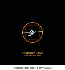 GV Initial handwriting logo template vector