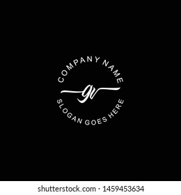 GV Initial handwriting logo template vector