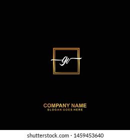 GV Initial handwriting logo template vector