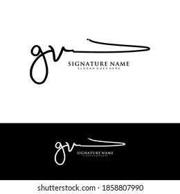 Gv Initial Letter Handwriting Signature Logo Stock Vector (Royalty Free ...