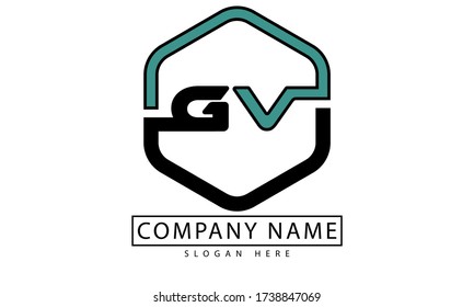 GV Initial Letter vector Design Logo.