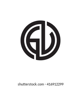 GV initial letters loop linked circle monogram logo
