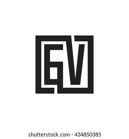 GV initial letters looping linked square monogram logo