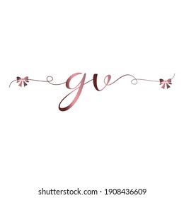 GV Initial logo handwriting modern luxury fashion