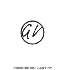 Letras iniciales del logo de GV en un diseño profesional de alta calidad que se imprimirán bien en cualquier medio impreso