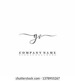 GV Initial luxury handwriting logo vector