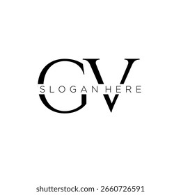 Logotipo do monograma inicial do GV com design de estilo empresarial