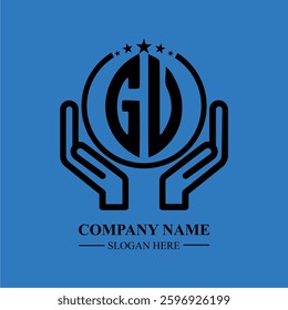 GV initials held within hands, symbolizing trust and protection. The circle represents unity, while stars highlight excellence and ambition.