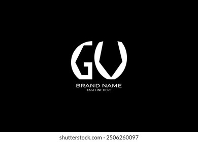 Diseño del logotipo de la letra de GV. círculo, triángulo, hexágono, estilo plano y simple con el logotipo blanco de la letra de la variación del color fijado en una mesa de trabajo. GV minimalista