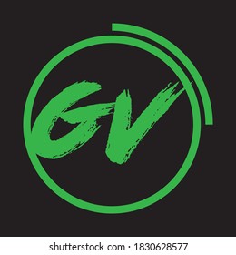 Logo de GV Diseño Icono creativo Logotipo vector de letras modernas