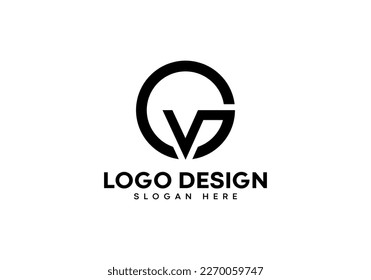 GV letter logo design on luxury background. VG monogram initials letter logo concept. GV letter icon design. GV elegant and Professional black letter icon on white background.