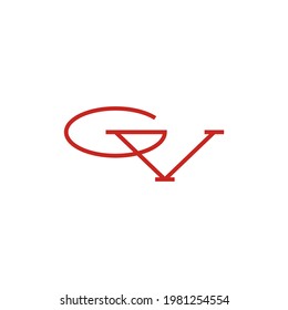 gv marca de letra logotipo inicial ilustración de icono vectorial