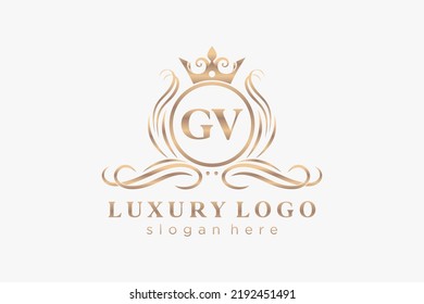 Plantilla de logotipo de lujo real de carta de GV en arte vectorial para restaurante, Royalty, Boutique, Cafe, Hotel, Heraldic, Jewelry, Fashion y otras ilustraciones vectoriales.