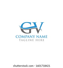 GV letter Type Logo Design vector Template. Abstract Letter GV logo Design