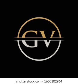 Gv Letter Type Logo Design Vector Stock Vector (Royalty Free ...