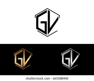 GV letters linked with hexagon shape logo

