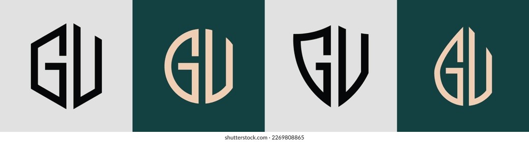 GV modern initial letter logo design vector bundle. It will be suitable for which company or brand name start those initial.