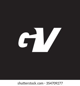 GV negative space letter logo black background