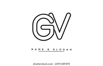 GV, VG Abstract Letters Logo Monogram