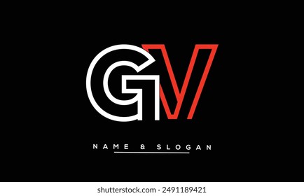 Monograma del logotipo de las letras Abstractas de GV, GV