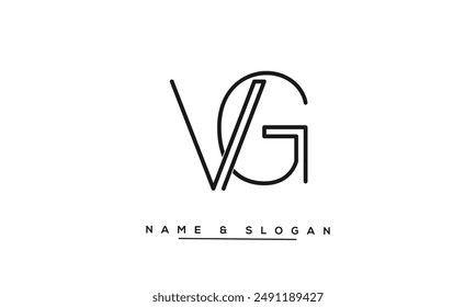 GV, VG Abstrakte Buchstaben Logo Monogramm