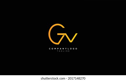 GV VG G AND V Abstraktes Anfangsbuchstabenalphabet Logo-Design