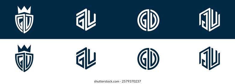 GV VG letter logo set design