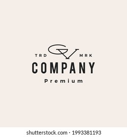 gv vg letter mark initial hipster vintage logo vector icon illustration