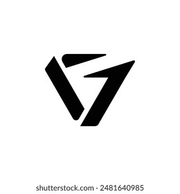 GV VG letters logo arrow seen coming from far