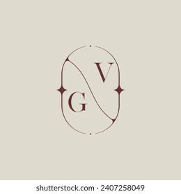 GV wedding classic in elegant monogram with high quality professional design that will print well