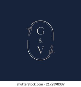 GV Hochzeitslogo-Anfangsbuchstaben in hochwertigem professionellem Design, das gut in allen Printmedien drucken wird