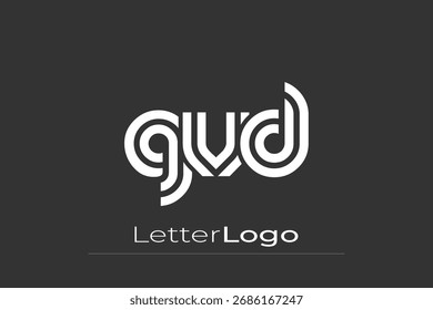 GVD Creative Unique Modern Letter Logo Design. Elegant Monogram Logo Design with Decorative Elements and Typography