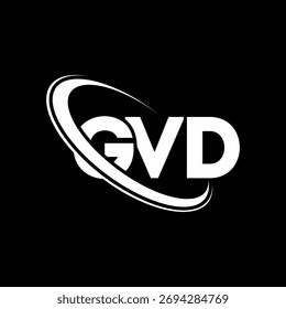 GVD-Logo. GVD-Brief. Logo-Design für GVD-Buchstaben. Initialen GVD-Logo mit Kreis und Großbuchstaben-Monogramm-Logo verbunden. GVD-Typografie für Technologie, Business und Immobilien Marke.