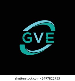 GVE letter logo design on black background