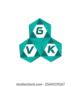 GVK creative minimalist letter logo. GVK unique vector initials alphabet letter logo design
