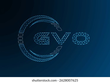 Diseño de Vector de logotipo de letra polivinílica baja de GVO. Diseño de logotipo de poliéster inferior de GVO. Logotipo de poliéster bajo.