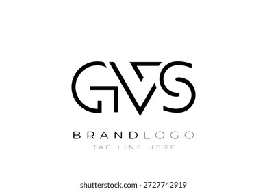 Projeto de logotipo de letra abstrata GVS. Design de logotipo comercial moderno com tipografia abstrata e estilo contemporâneo