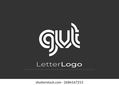 GVT Criativo Único Moderno Carta Logo Design. Elegante Monograma Logo Design com elementos decorativos e tipografia